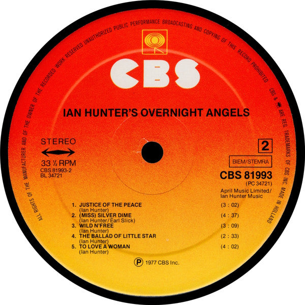Ian Hunter -Overnight Angels