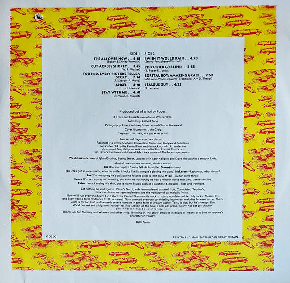 Rod Stewart / Faces (3) -Live Coast To Coast  - Overture And Beginners