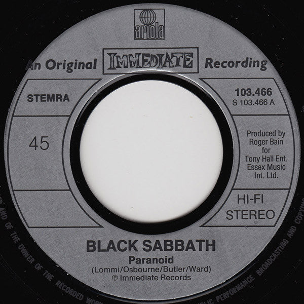 Black Sabbath -Paranoid / Evil Woman