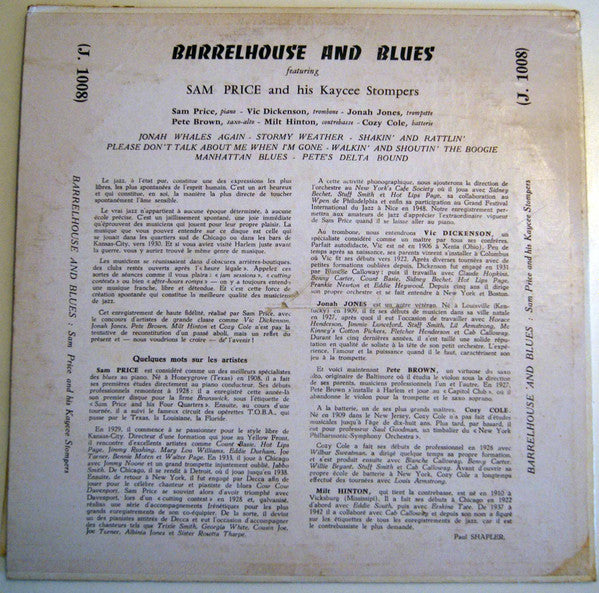 Sam Price And His Kaycee Stompers - Barrelhouse And Blues