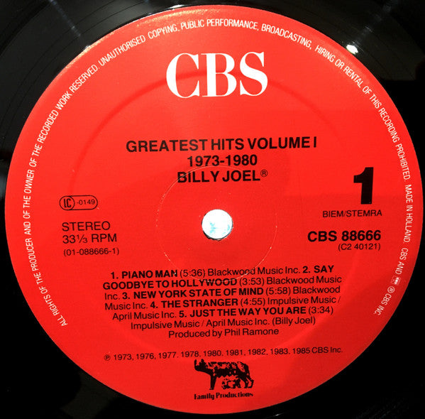 Billy Joel -Greatest Hits Volume I & Volume II