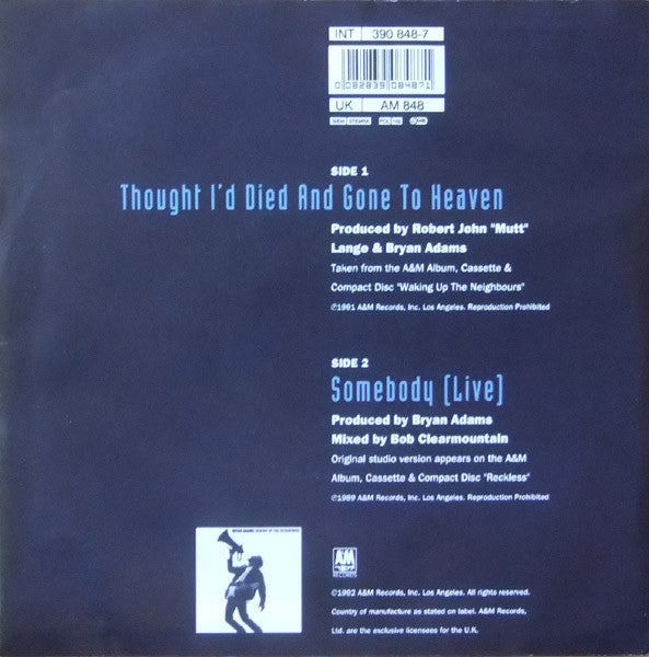Bryan Adams -Thought I'd Died And Gone To Heaven