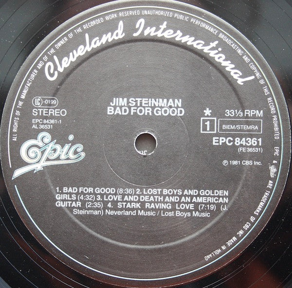 Jim Steinman -Bad For Good