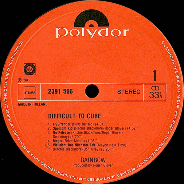 Rainbow -Difficult To Cure