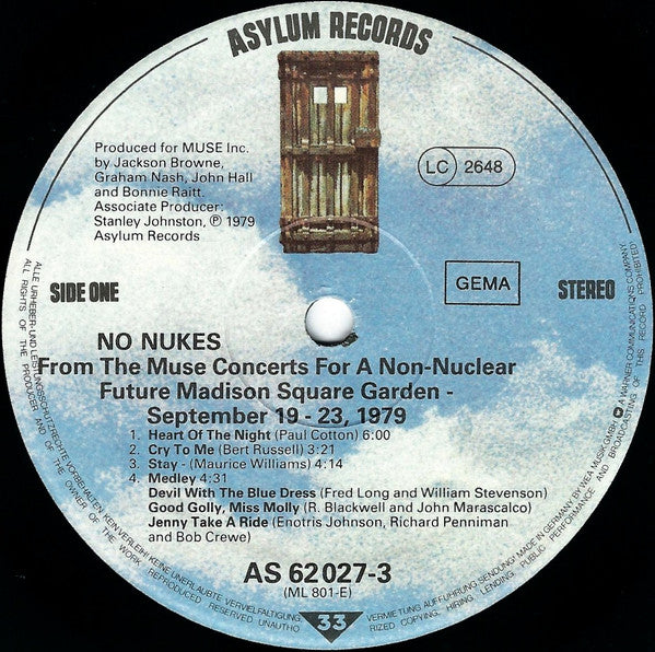 Various -No Nukes - From The Muse Concerts For A Non-Nuclear Future - Madison Square Garden - September 19-23, 1979