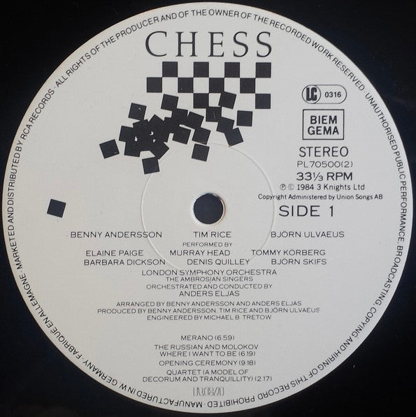 Benny Andersson, Tim Rice, Björn Ulvaeus -Chess