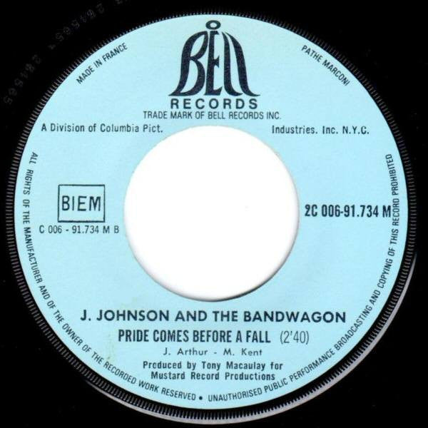 Johnny Johnson And The Bandwagon -Sweet Inspiration / Pride Comes Before A Fall