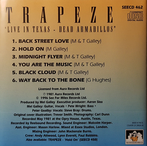 Trapeze -Live In Texas - Dead Armadillos