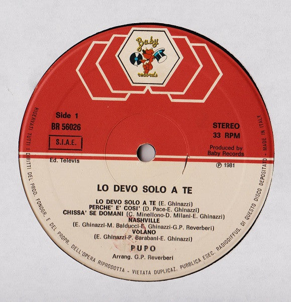 Pupo -Lo Devo Solo A Te