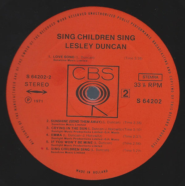 Lesley Duncan - Sing Children Sing