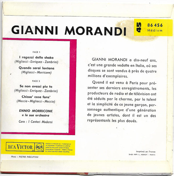 Gianni Morandi -I Ragazzi Dello Shake / Quando Sarai Lontana / Se Non Avessi Più Te / Chissà Cosa Farà