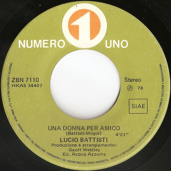 Lucio Battisti -Una Donna Per Amico