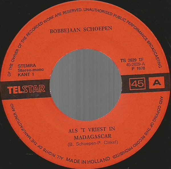 Bobbejaan Schoepen - Als 't Vriest In Madagascar