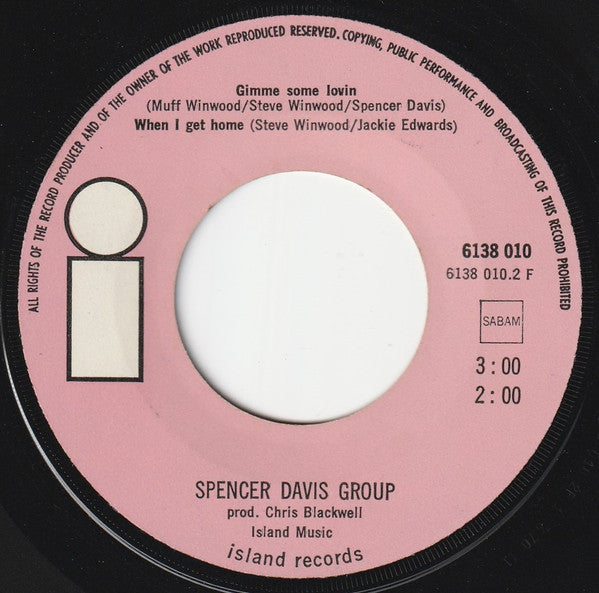 The Spencer Davis Group -Keep On Running  / I'm A Man / Gimme Some Lovin' / When I Come Home