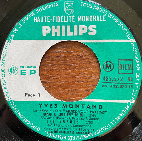 Yves Montand - Aimez-Vous Brahms.. "Quand Tu Dors Près De Moi"