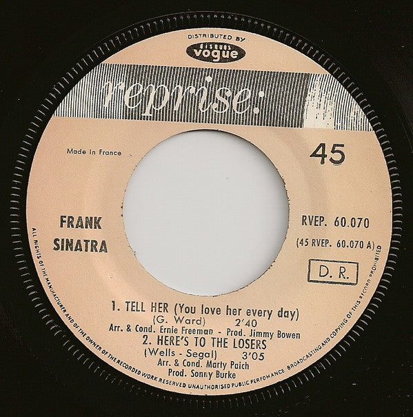 Frank Sinatra -Tell Her (You Love Her Every Day) / Here's To The Losers / Forget Domani / I Can't Believe I'm Losing You