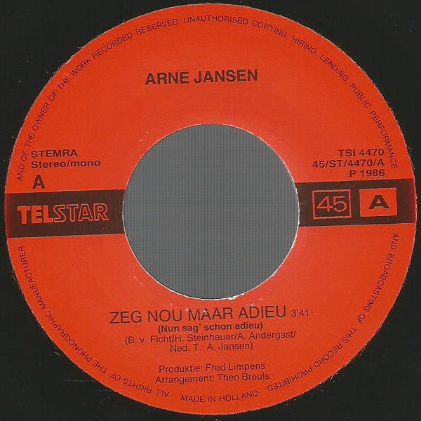 Arne Jansen (2) -Zeg Nou Maar Adieu