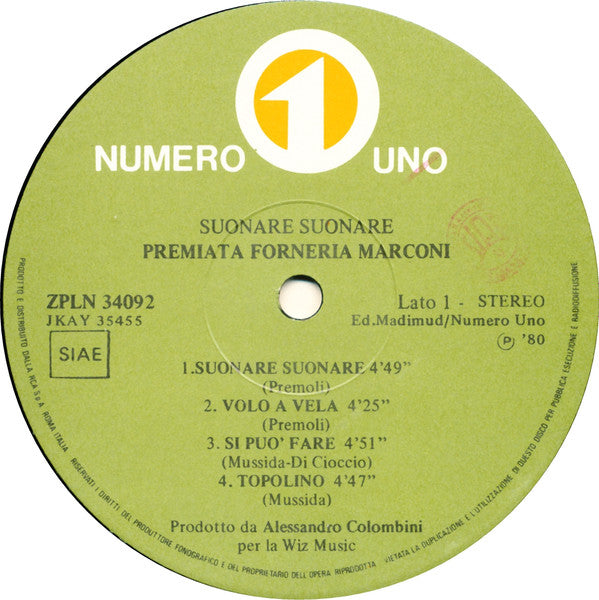 Premiata Forneria Marconi -Suonare Suonare