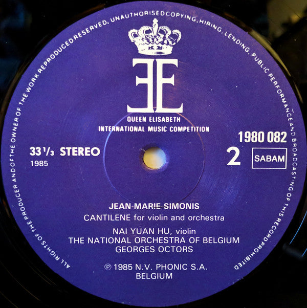 Nai Yuan Hu · Ik-Hwan Bae · Henry Raudales - Queen Elisabeth Of Belgium International Music Competition 1985