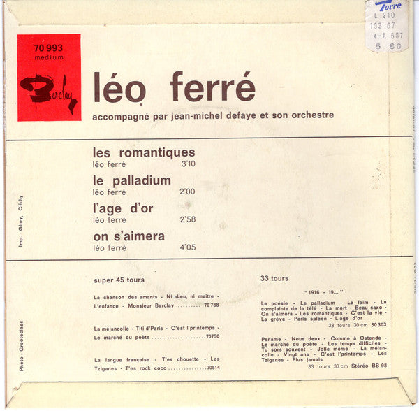 Léo Ferré -Les Romantiques