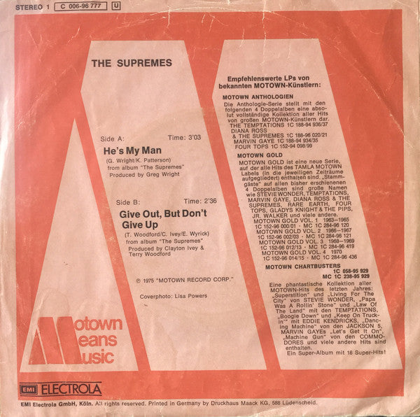 The Supremes - He's My Man