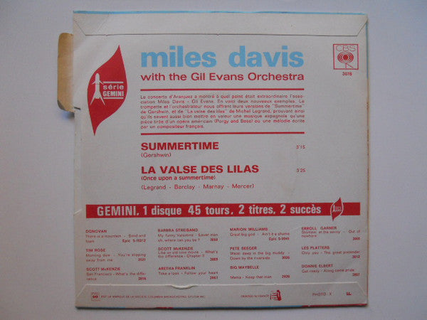 Miles Davis With The Gil Evans Orchestra* -Summertime / La Valse Des Lilas