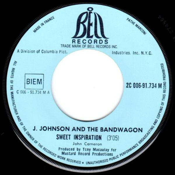 Johnny Johnson And The Bandwagon -Sweet Inspiration / Pride Comes Before A Fall