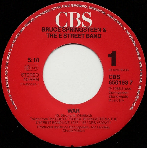 Bruce Springsteen & The E Street Band* -War