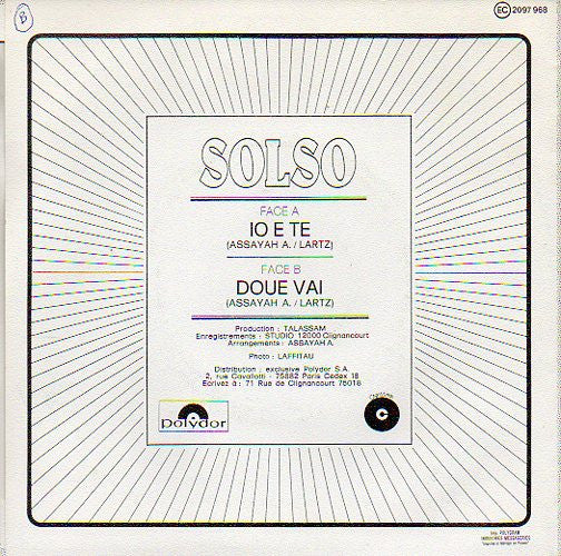 Solso -Io E Te / Doue Vai