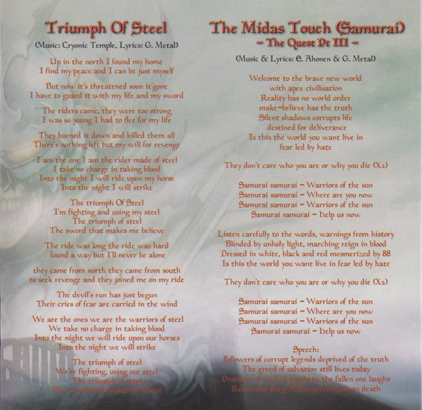 Cryonic Temple -Blood, Guts & Glory