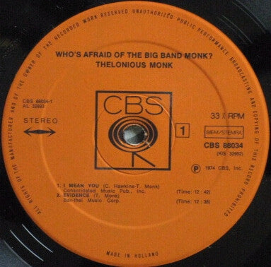 Thelonious Monk -Who's Afraid Of The Big Band Monk?