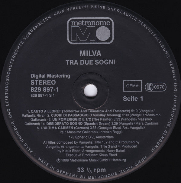 Milva -Tra Due Sogni