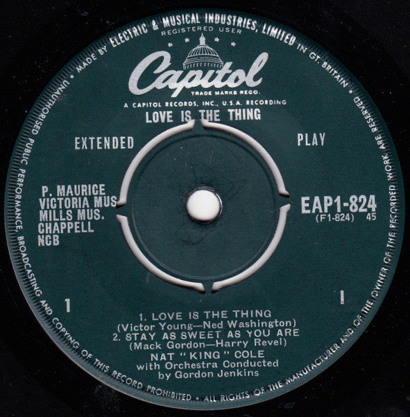 Nat "King" Cole* -Love Is The Thing - Part 1