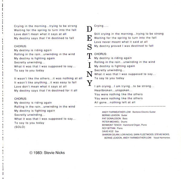 Stevie Nicks -Street Angel