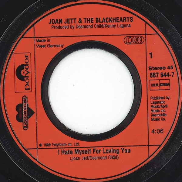 Joan Jett And The Blackhearts* -I Hate Myself For Loving You