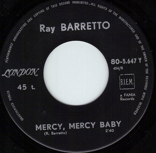 Ray Barretto -Soul Drummers / Mercy, Mercy Baby