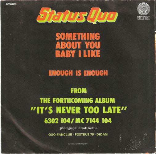 Status Quo -Something About You Baby I Like
