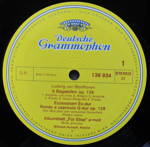 Beethoven*, Wilhelm Kempff -Bagatelles