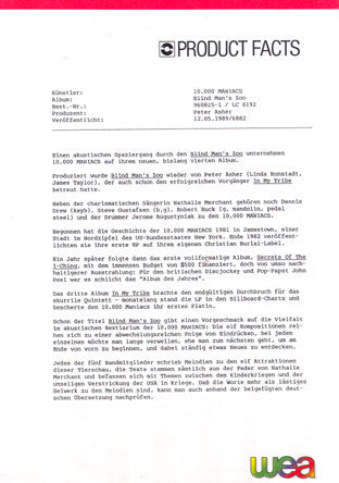 10,000 Maniacs -Blind Man's Zoo