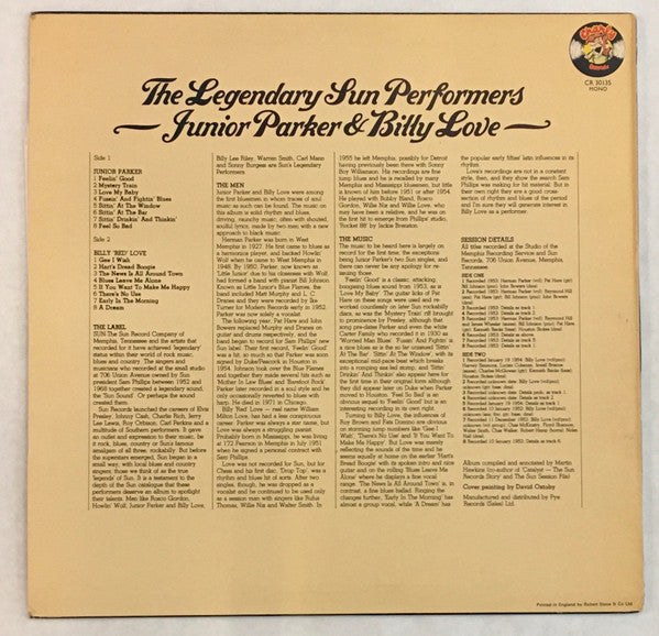 Little Junior Parker /  Billy "Red" Love -The Legendary Sun Performers