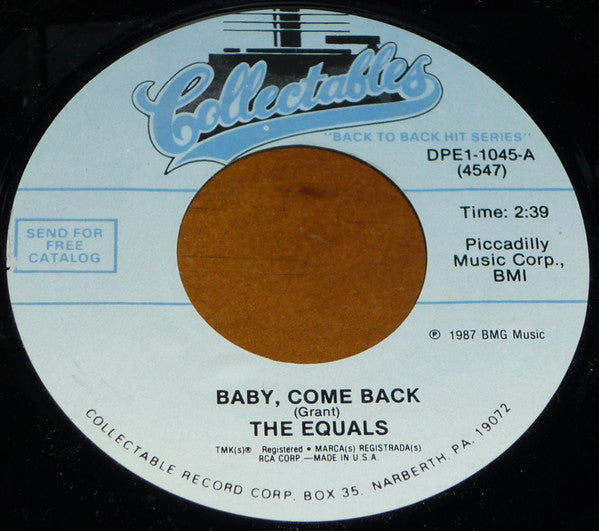 The Equals -Baby Come Back / Hold Me Closer