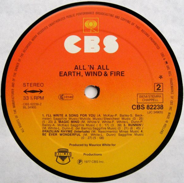Earth, Wind & Fire -All 'N All