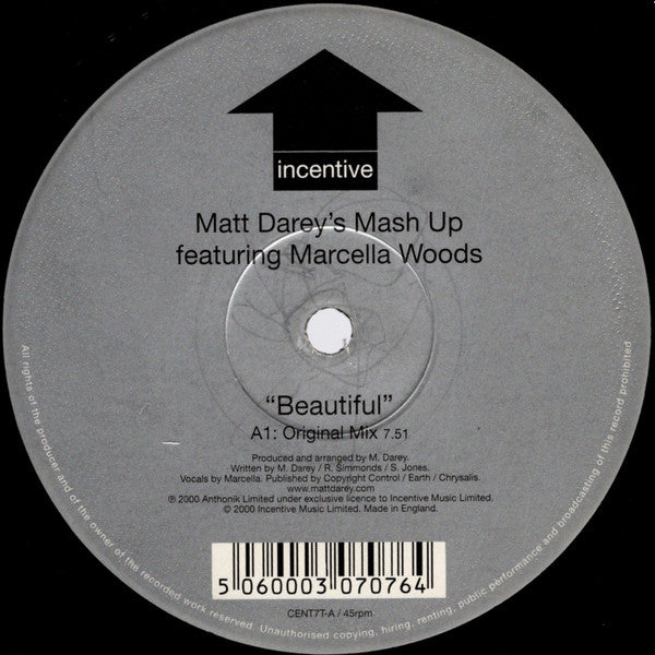 Matt Darey's Mash Up* Featuring Marcella Woods -Beautiful (Mixes By Matt Darey, John Johnson & Dubaholics)