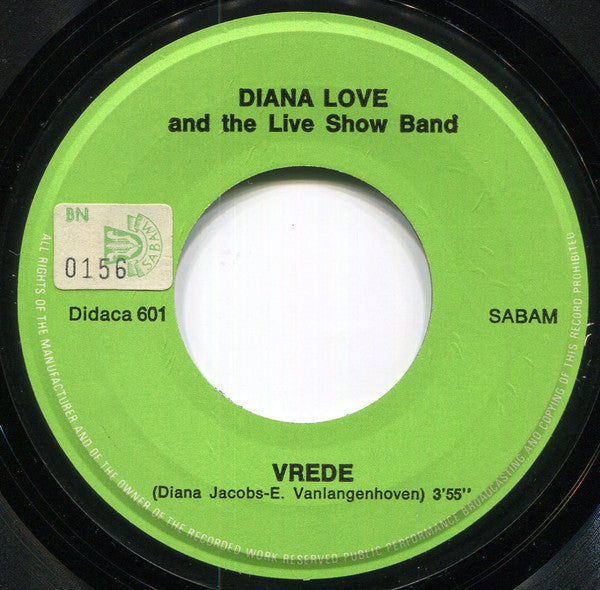 Diana Love And The Live Show Band -Vrede / Het Jaar Is Weer Voorbij