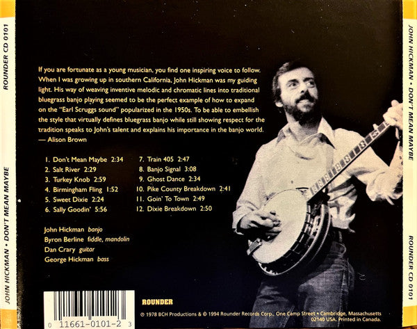 John Hickman -Don't Mean Maybe