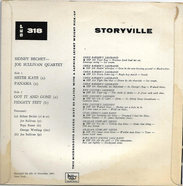 Sidney Bechet - Joe Sullivan Quartet* - Bechet Quartet