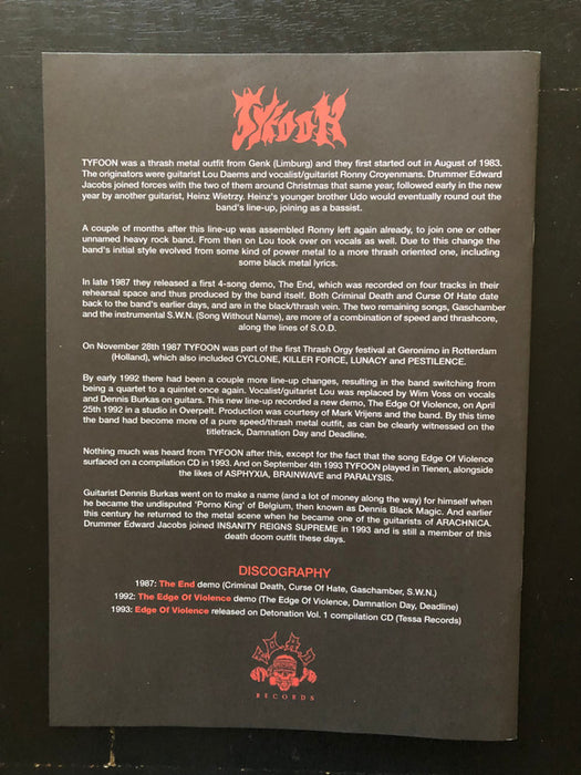 Tyfoon (3) -Criminal Death - Discography 1987-1992