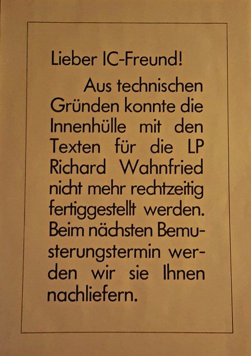 Richard Wahnfried -Time Actor