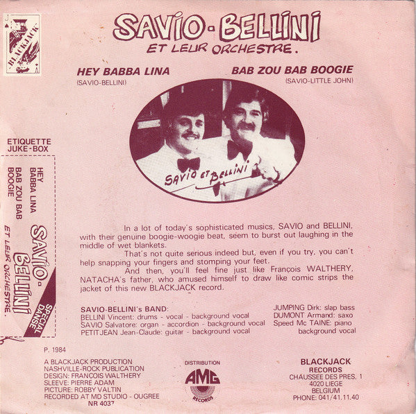 Savio-Bellini Et Leur Orchestre -Hey Babba Lina / Bab Zou Bab Boogie