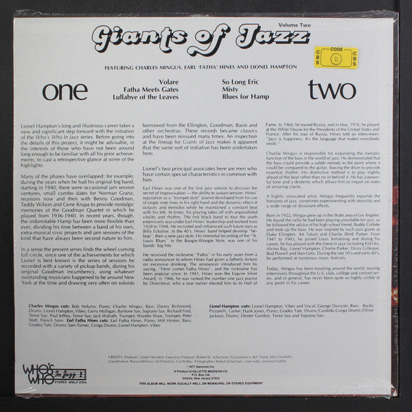 Charles Mingus, Earl Fatha Hines*, Lionel Hampton - Giants Of Jazz Volume Two